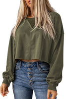 Olive Cropped Sweatshirt