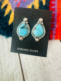 Navajo Turquoise and Sterling Silver Teardrop Post Earrings