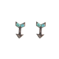 Cupid's Arrow Sterling Silver and Turquoise Earrings