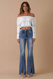 Delilah Front Slit Flare Jeans