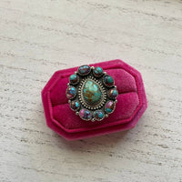 Handmade Purple Dream, Turquoise And Sterling Silver Adjustable Ring