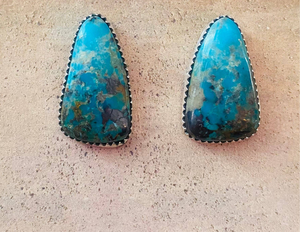 Navajo Turquoise & Sterling Silver Stud Earrings