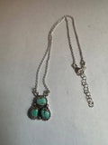 Handmade Sterling Silver & Sonoran Mountain Turquoise 3 Stone Necklace