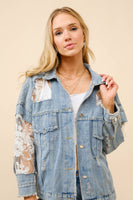 Lace Oversized Denim Jacket