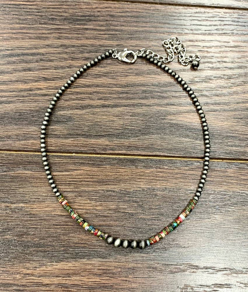 Gemstone, Navajo Bead Necklace • 734388