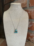 Handmade Sterling Silver & Sonoran Mountain Turquoise 3 Stone Necklace