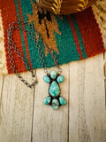 Navajo Sterling Silver & Carico Lake Turquoise Necklace