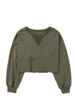 Olive Cropped Sweatshirt