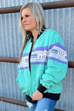 Vintage Bomber Jacket • Turquoise