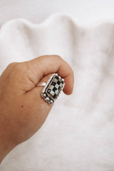 Checkered Bar Ring
