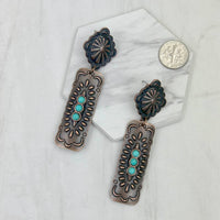 Copper Earrings • Turquoise or White