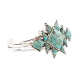 Sharp Turquoise and Sterling Silver Cuff Bracelet