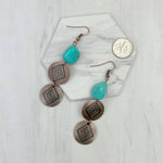 Copper Stone Earrings