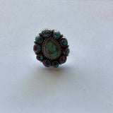 Handmade Purple Dream, Turquoise And Sterling Silver Adjustable Ring