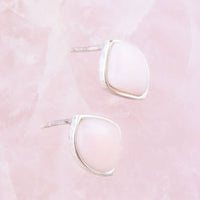 Abstract Pink Opal Post Earrings