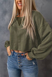 Olive Cropped Sweatshirt