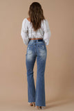 Delilah Front Slit Flare Jeans