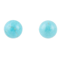 Blue Turquoise Magnesite Sterling Silver Stud Earrings