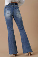 Delilah Front Slit Flare Jeans