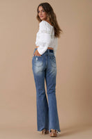 Delilah Front Slit Flare Jeans