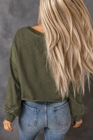 Olive Cropped Sweatshirt