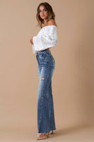 Delilah Front Slit Flare Jeans