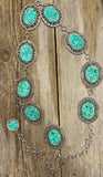 Turquoise Chip Stone Chain Belt