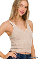 Cropped V-neck Tank Top • Multiple Colors