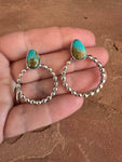 Handmade Turquoise & Sterling Silver Hoop Earrings