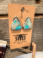 Navajo Sterling Silver & Turquoise Triangle Post Earrings