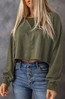 Olive Cropped Sweatshirt