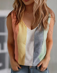 Color Block VNeck Tank