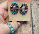 Navajo Sterling Silver Purple Dream Post Earrings