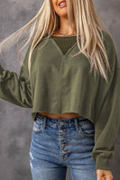 Olive Cropped Sweatshirt