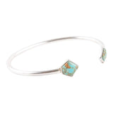 Mirror Image Turquoise and Sterling Silver Cuff Bracelet