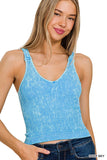 Cropped V-neck Tank Top • Multiple Colors