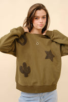 Lucky Sweatshirt • Tan or Olive