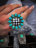 Checkered Sunflower Ring