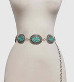 Turquoise Chip Stone Chain Belt