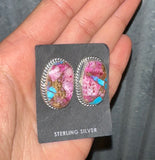 Navajo Pink Dream Mojave & Sterling Silver Oval Studs