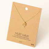 Cactus Pendant Necklace • Silver, Gold, Rose Gold