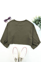 Olive Cropped Sweatshirt