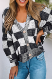 Checkered Drop Shoulder Cardigan