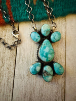 Navajo Sterling Silver & Carico Lake Turquoise Necklace