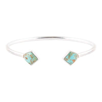 Mirror Image Turquoise and Sterling Silver Cuff Bracelet