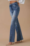 Delilah Front Slit Flare Jeans