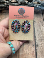 Navajo Sterling Silver Purple Dream Post Earrings