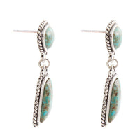 Statement Turquoise and Sterling Silver Roped Earrings