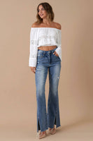 Delilah Front Slit Flare Jeans