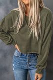 Olive Cropped Sweatshirt